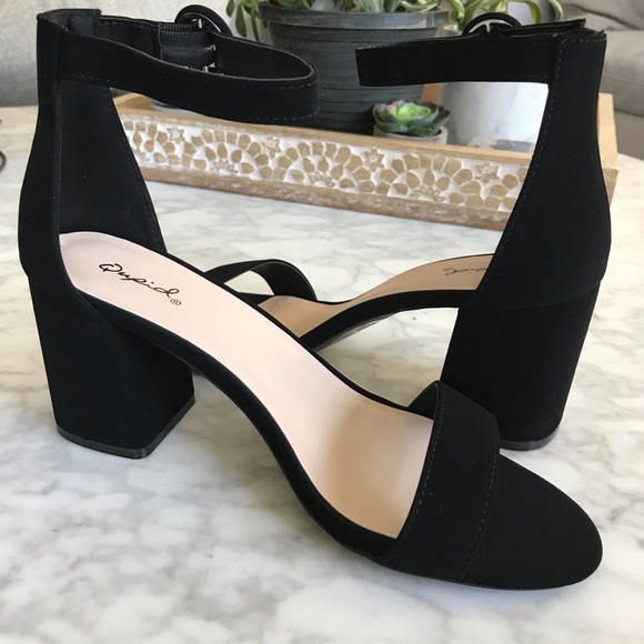 Low Heel Black Nubuck Sandal - Picture 3 of 3